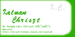 kalman chriszt business card